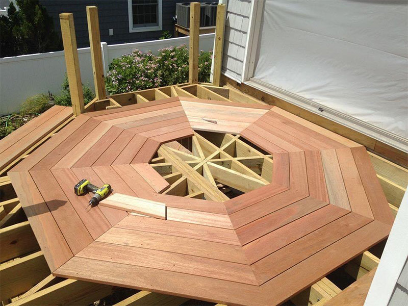 octagonal deck in progress barnegat nj